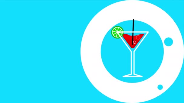Verticale Video Van Cartoon Cocktail Design Begrip Staaf — Stockvideo