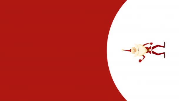 Вертикальна Анімація Смішного Санта Клауса Над Білим Фоном Авторським Простором — стокове відео