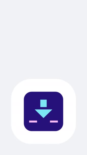 Video Cartoon Square Icon White Background Concept Time — Wideo stockowe