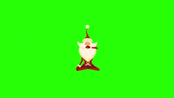Animation Funny Santa Claus Green Background Copyspace Green Background Concept — Stock Video
