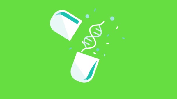 Vertical Video Abstract Part Dna Green Background Concept Genetics — Stock Video