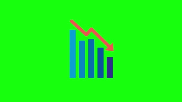 Vertikální Video Návrhu Modrého Diagramu Zeleném Pozadí Koncepce Návrhu Diagramu — Stock video
