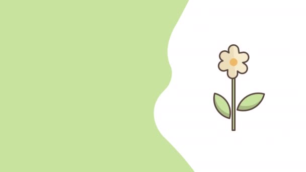 Вертикальне Відео Мультяшної Квітки Білому Тлі Концепція Квітів — стокове відео