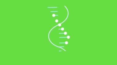 4k video of abstract DNA on green background. Concept of genetics.
