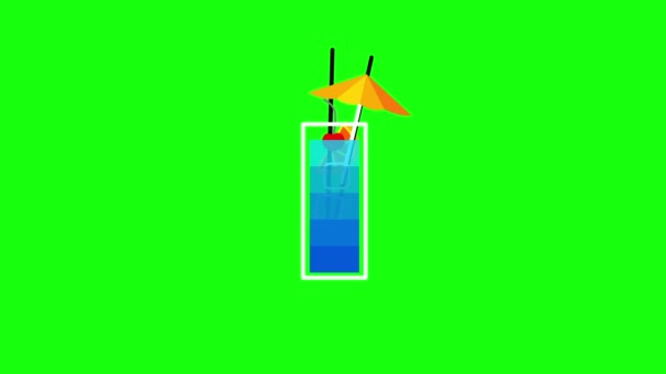 4K卡通鸡尾酒设计的垂直视频 酒吧的概念 — 图库视频影像