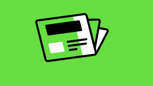 Video Cartoon Credit Card Design Green Background Concept Money — Stockvideo