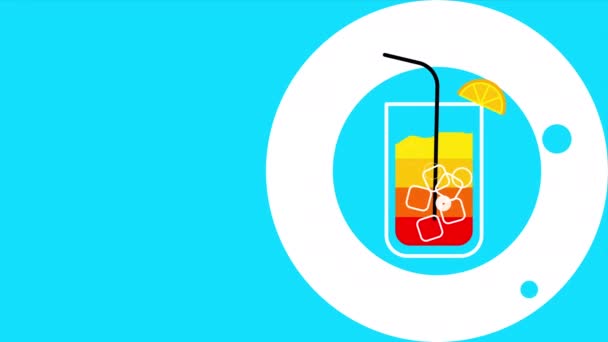 Vertical Video Cartoon Cocktail Design Concept Bar — Stock Video