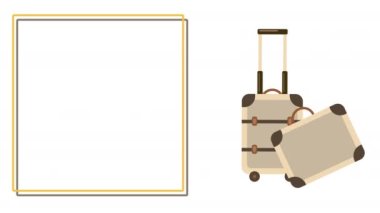 4k dikey seyahat çantası ve bavul videosu. Seyahat kavramı.