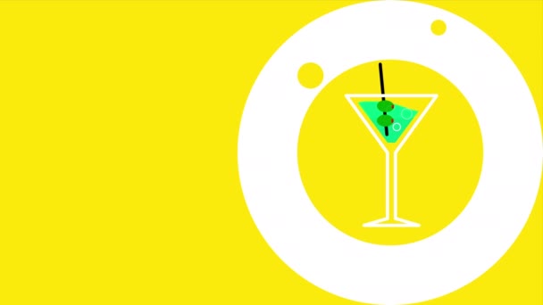 Vidéo Verticale Dessin Animé Cocktail Design Concept Barre — Video