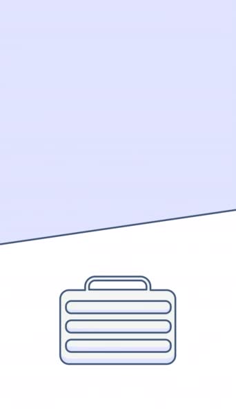 Vertical Video Cartoon Business Suitcase White Background Concept Business — Vídeos de Stock