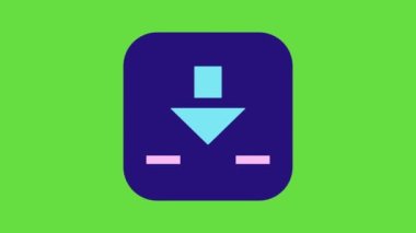 4k video of cartoon square icon on green background. Concept of time
