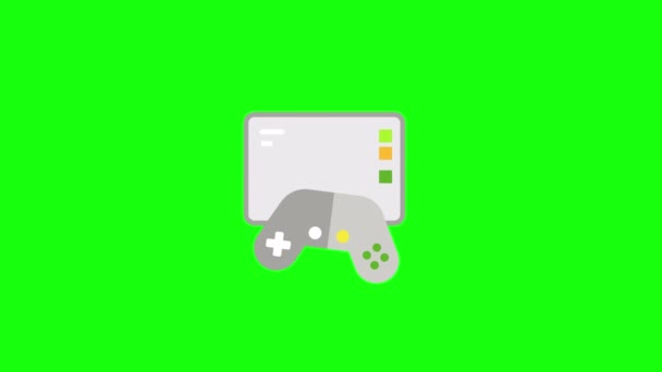 Vertical Video Computer Console Green Background Concept Computer Games — Stock Video