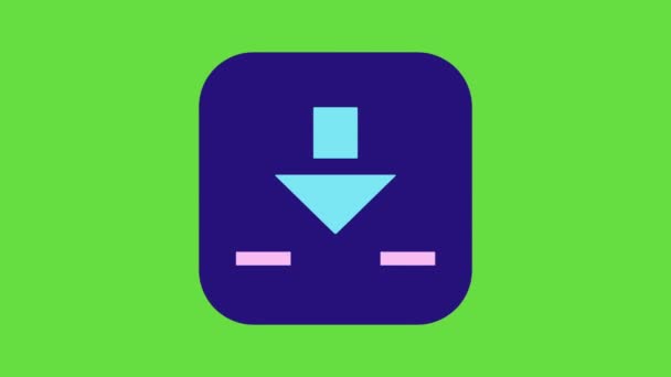 Video Cartoon Square Icon Green Background Concept Time — Stock video