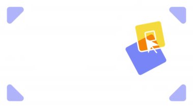 Beyaz arkaplanda ok simgesini indirgemek için 4k dikey video. Bilgisayar tekolojisi kavramı