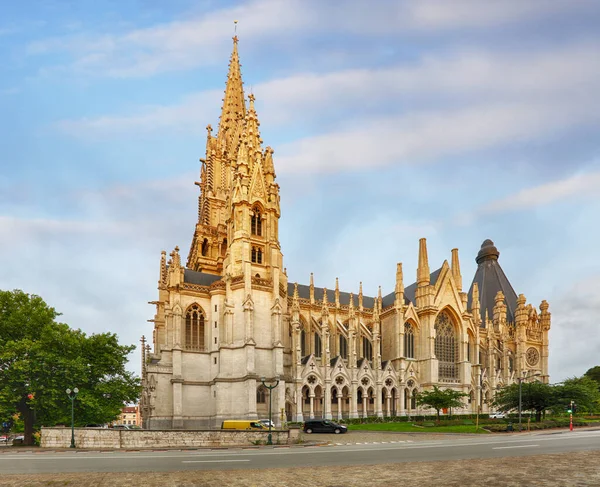 Notre Dame Sablon Székesegyház Brüsszel Belgium — Stock Fotó