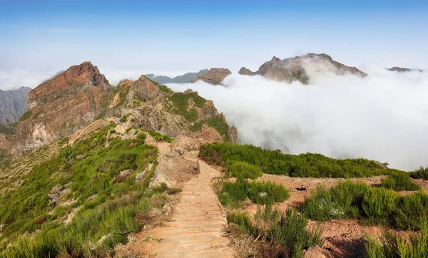 Arieiro Peak Mountain Landscape Clouds Madeira — Stock Photo, Image