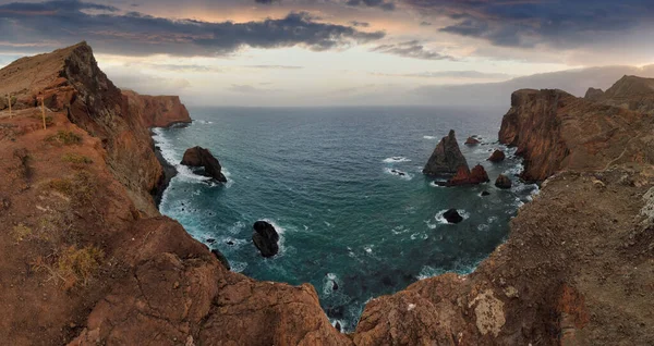 Madeira Portugal Beautiful Scenic Mountain View Green Landscape Cliffs Atlantic — Stock Photo, Image