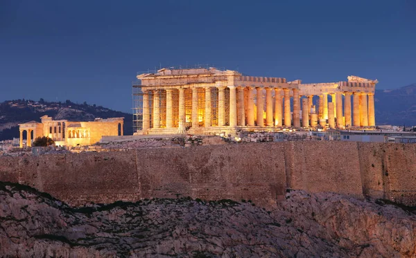 Akropol Aten Grecja Świątynią Partenon — Zdjęcie stockowe