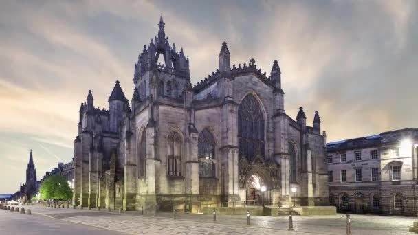 Giles Katedralen Edinburgh Skottland Storbritannien Ingen — Stockvideo