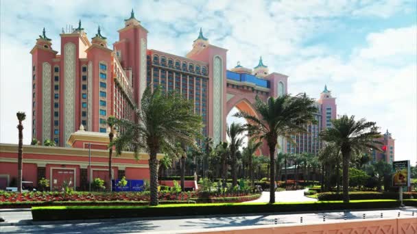 Dubai Vae Januari Het Tijdsverloop Van Atlantis Palm Dubai Verenigde — Stockvideo