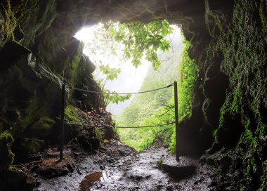 Madeira 'da yürüyüş parkurundaki tünel, Levada Caldeirao Verde