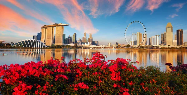 Vista Del Centro Singapur Hotel Marina Bay Sands Volante Museo — Foto de Stock