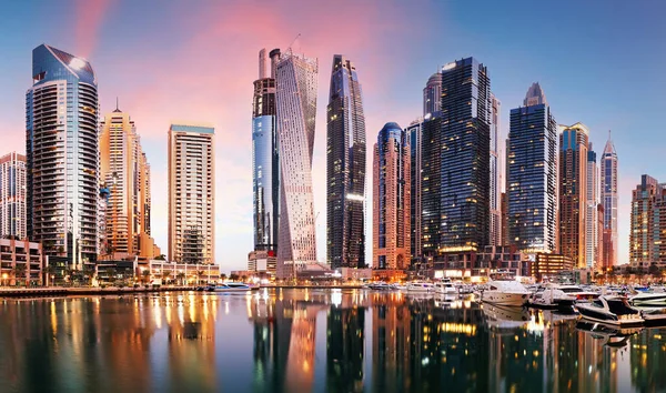 Dubai Marina Panorma Night Uae — Stok fotoğraf