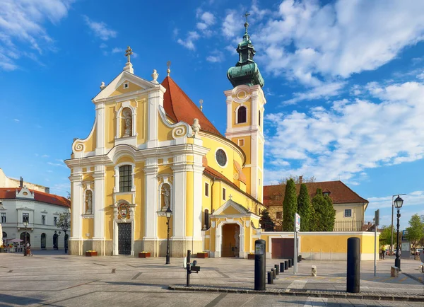 Győr Karmelita Templom Város Egyik Legfontosabb Történelmi Temploma Magyarország — Stock Fotó
