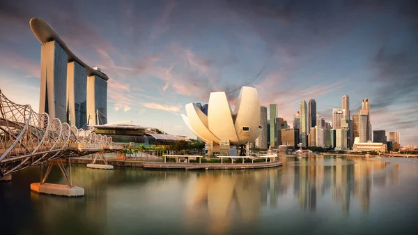 Σιγκαπούρη Μαρίνα Κόλπο Στο Ηλιοβασίλεμα Ασία — Φωτογραφία Αρχείου