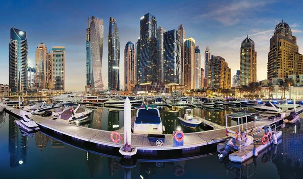 Dubai Marina Panorama Sunrise Nobody United Arab Emirates — Stockfoto