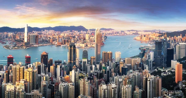 stock image China - Hong Kong skyline at sunset