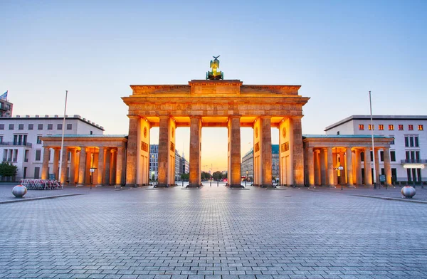 Πύλη Βερολίνου Μια Νύχτα — Φωτογραφία Αρχείου