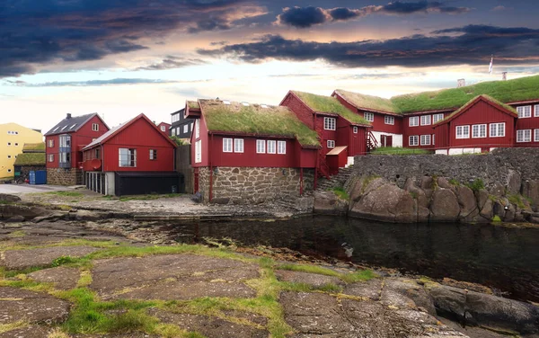 Parlament Tinganes Torshavn Wyspach Owczych — Zdjęcie stockowe
