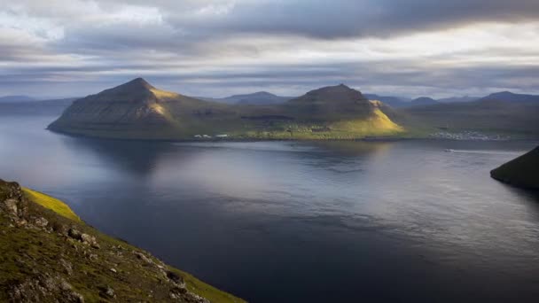 Faroe Adaları Danimarka Avrupa Günbatımında Zaman Aşımı Atlantik Okyanusu Nun — Stok video