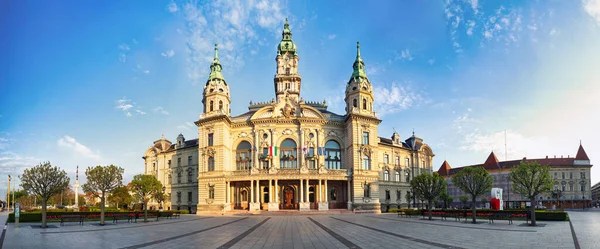 Panorama City Hall Town Gyor Hungary — Stock Photo, Image