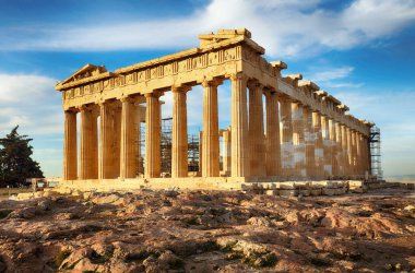 Akropolis'te Parthenon, Atina, Yunanistan. Kimse