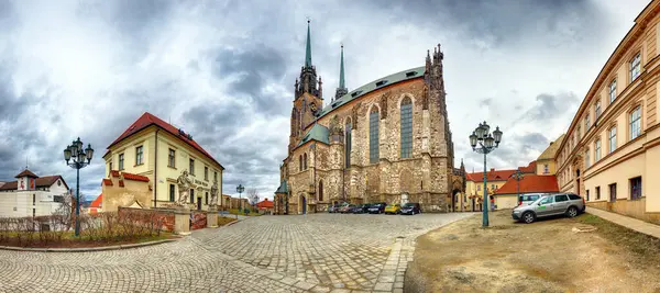 Πανόραμα Πέτροφ Καθεδρικός Ναός Αγίου Πέτρου Και Παύλου Πόλη Brno Royalty Free Φωτογραφίες Αρχείου