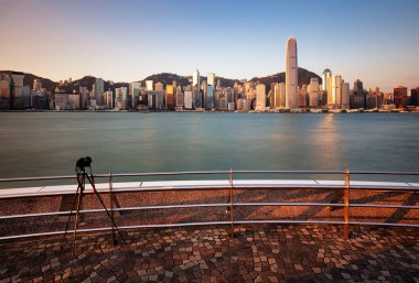 Hong Kong 'lu Victoria Limanı Panoraması