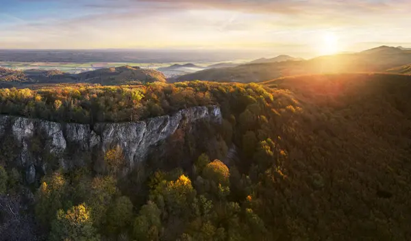 Panorama Della Foresta Montana Tramonto Slovacchia Vista Aerea Dal Drone Foto Stock Royalty Free