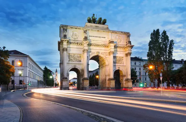 Siegestor Victory Gate Triumphal Arch Downtown Munich Germany Stock Picture