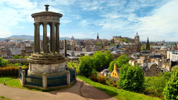 Skoçya Calton Hill Den Edinburgh Kale Manzarası - Stok İmaj