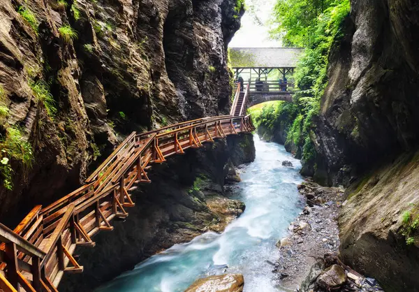 stock image Sigmund Thun Gorge. Cascade valley of wild Kapruner Ache near Kaprun, Austria.