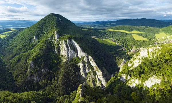 stock image Maninska Tiesnava - Slovakia mountain panorama at sunset