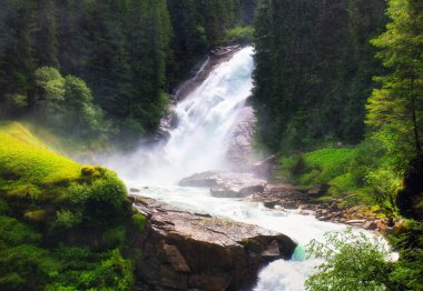 The Krimml Waterfalls in the High Tauern National Park, the highest waterfall in Austria clipart