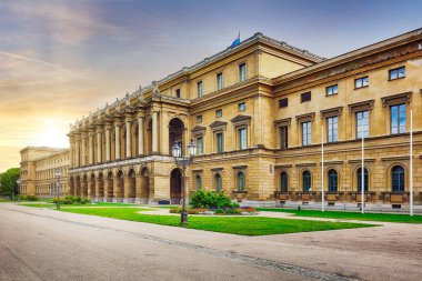 Sunrise in Munich - Royal Residence palace of Bavaria, nobody - Residenz clipart