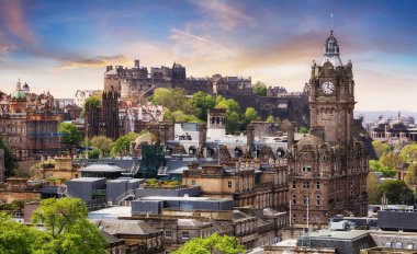 İskoçya, Calton Hill 'den Edinburgh kale manzarası