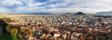 Atina Panoraması Akropolis 'ten, Skyline Yunanistan' dan
