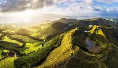 Sete Cidades güzel göl, Azores, Portekiz Europe 