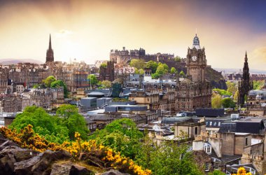 İskoçya, Calton Hill 'den Edinburgh kale manzarası