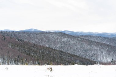 Üçgen geometrisi olan kış dağı arkaplanı